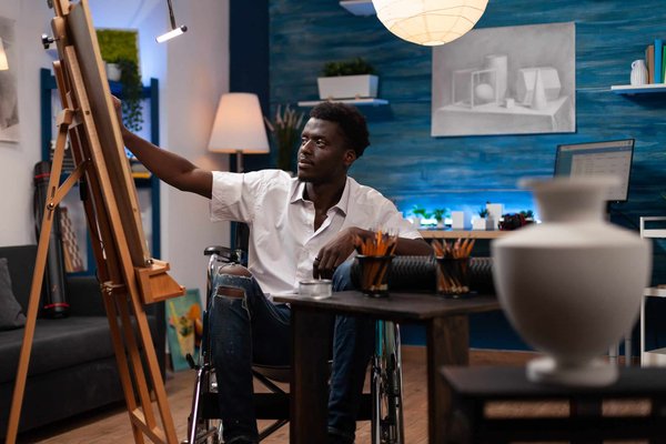 How can You design a home workspace that inspires creativity in artistic and craft projects?